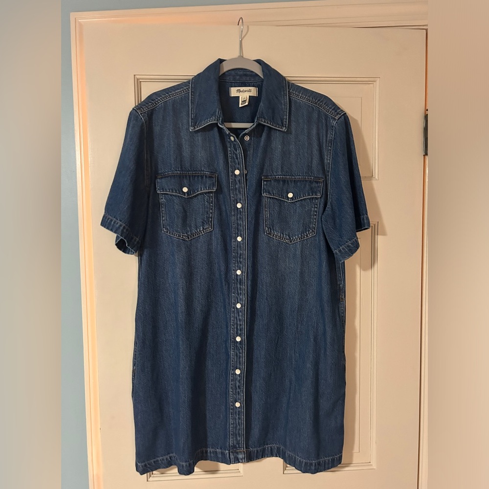 Button up denim mini dress - NWOT